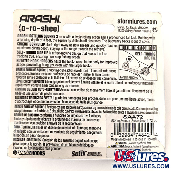  Storm Arashi Rattling Square 3, Niebieski Srebrny Shad, 14 g wobler #11708