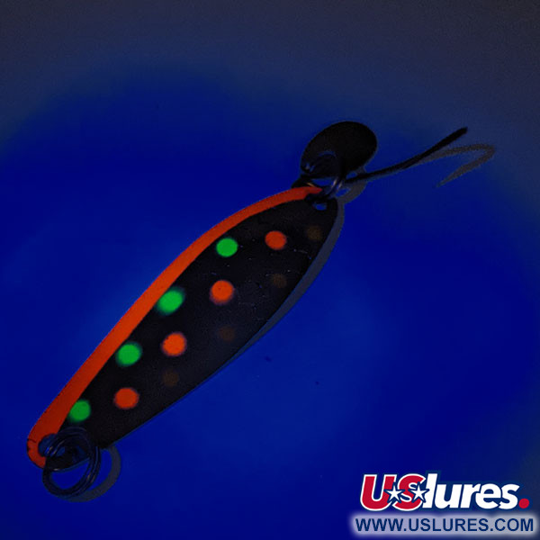 Luhr Jensen Needlefish 2 UV (świeci w ultrafiolecie), Chrom/Pstrąg tęczowy, 3 g błystka wahadłowa #12323