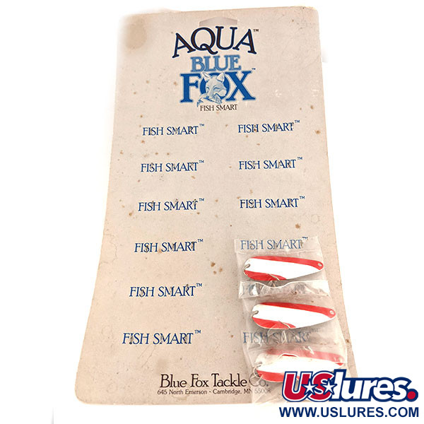  Stojak dealerski błystek Blue Fox Aqua Spoon, czerwony/biały/nikiel, 9 g błystka wahadłowa #12793