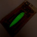 Luhr Jensen Krocodile DIE #4 (świeci w ciemności), biały zielony, 14 g błystka wahadłowa #12895