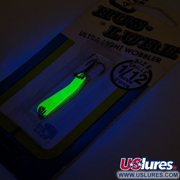 Luhr Jensen Hus-lure UV (świeci w ultrafiolecie), Chartreuse, 2 g błystka wahadłowa #12901