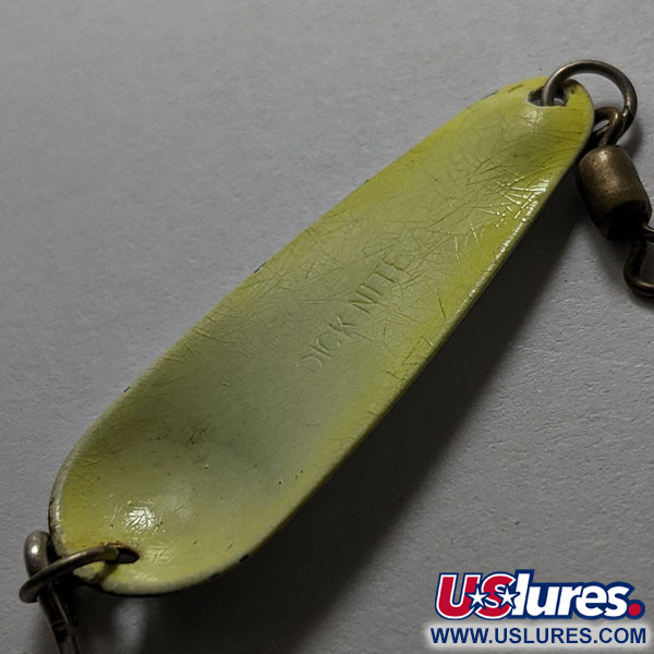Dick Nite Spoons Dick Nite #2, biały perłowy/żółty perłowy UV - świeci w ultrafiolecie, 1,7 g błystka wahadłowa #14879