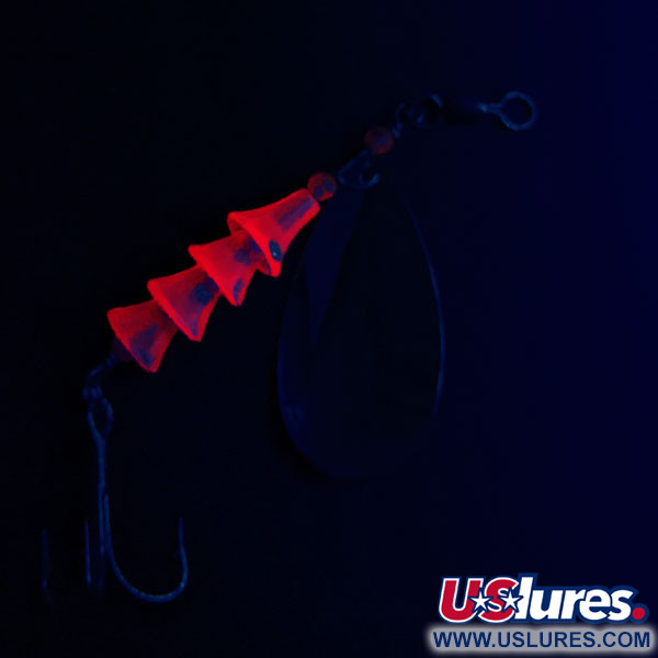  Luhr Jensen Tee Spoon 4, nikiel/czerwony UV - świeci w ultrafiolecie, 10 g błystka obrotowa #16629