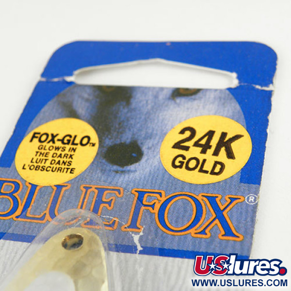  Blue Fox Pixee (świeci w ciemności), złoty/biały (świecące w ciemności), 14 g błystka wahadłowa #1111