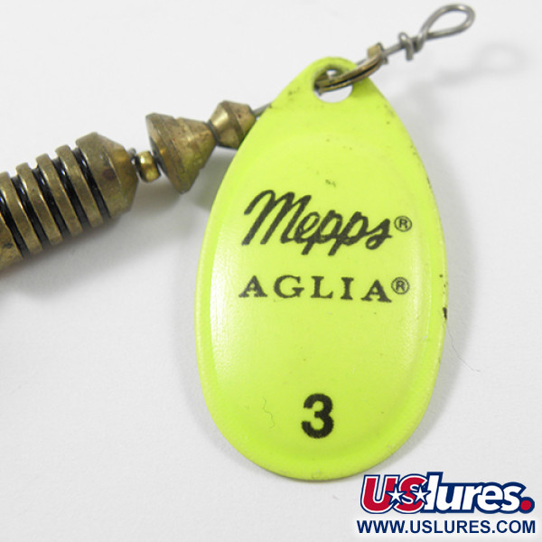  Mepps Aglia 3 dressed, ogon z futra jelenia, neonowy żółty, 7,3 g błystka obrotowa #2170