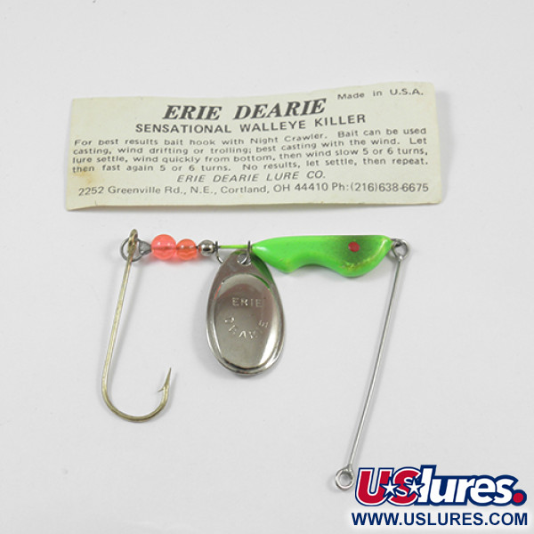  Erie Dearie Walleye Killer, nikiel/zielony, 12 g błystka obrotowa #2234