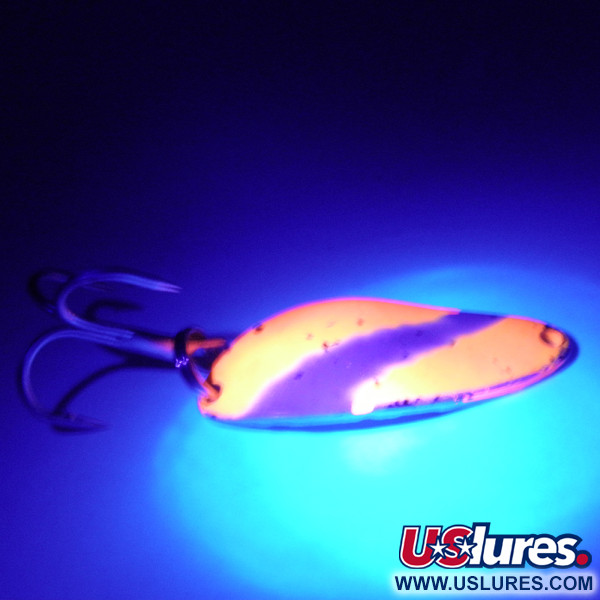 Seneca Little Cleo UV (świeci w ultrafiolecie), neonowy pomarańczowy/biały/nikiel, 7 g błystka wahadłowa #3108