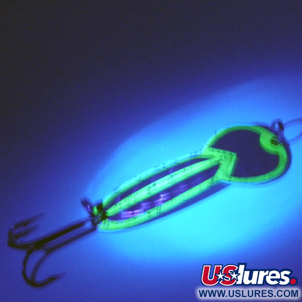 Glen Evans Loco 3 UV (świeci w ultrafiolecie), nikiel/żółty/hologram UV - świeci w ultrafiolecie, 17 g błystka wahadłowa #4000