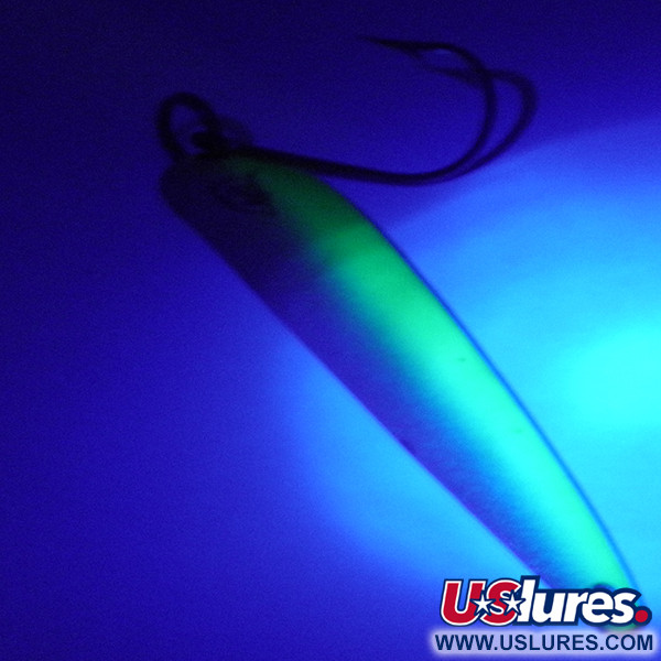 Eppinger Dardevle JR Flutter Devle 3100 UV (świeci w ultrafiolecie), biały/zielony UV - świeci w ultrafiolecie., 5 g błystka wahadłowa #4213