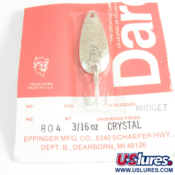 Eppinger Dardevle Midget Crystal, Crystal, rzadki kolor produkowany od lat 50. do 80. XX wieku, 6 g błystka wahadłowa #4288