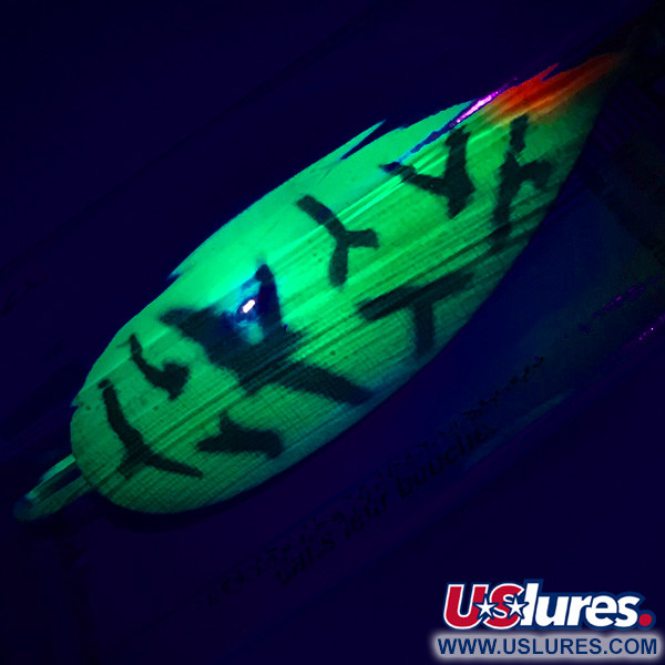 Luhr Jensen ​Błystka antyzaczepowa Silver Spoon UV (świeci w ultrafiolecie), Fire Tiger UV - świeci w ultrafiolecie, 21 g błystka wahadłowa #14430