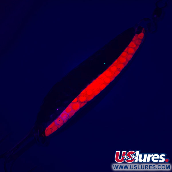 Luhr Jensen Krocodile DIE #3 UV (świeci w ultrafiolecie), nikiel młotkowany/czerwony, 10 g błystka wahadłowa #5307