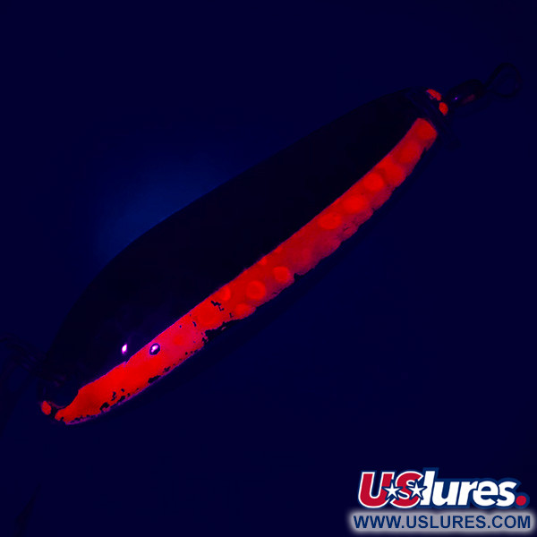 Luhr Jensen Krocodile DIE #3 UV (świeci w ultrafiolecie), młotkowany nikiel czerwony UV - świeci w świetle ultrafioletowym, 10 g błystka wahadłowa #5385