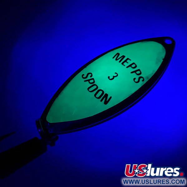  Mepps Spoon 3, nikiel/zielony UV - świeci w ultrafiolecie, 13 g błystka wahadłowa #5936