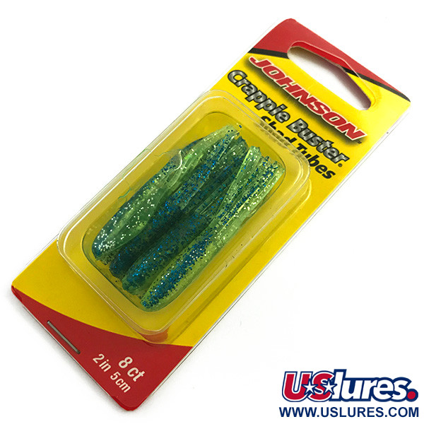  Johnson Crappie Buster Shad Tubes UV (świeci w ultrafiolecie), guma, niebieski/zielony/brokat,  g  #6021