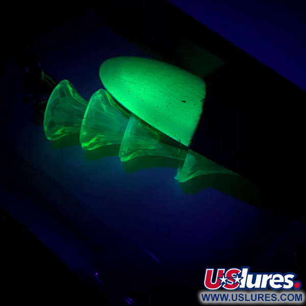 Luhr Jensen TEE Spoon UV (świeci w ultrafiolecie), zielony/neonowo-żółty świeci w UV, 14 g błystka obrotowa #6128