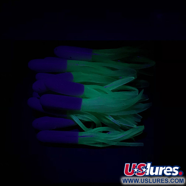 Creme Lure Co Creme Mini Tail, guma, UV (świeci w ultrafiolecie), 20 szt., neonowa zieleń/biały UV - świeci w świetle ultrafioletowym,  g  #14570