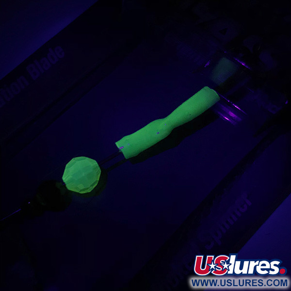 Luhr Jensen ClearWater Flash UV (świeci w ultrafiolecie), młotkowanе srebro/neonowa zieleń, 7 g błystka obrotowa #6154
