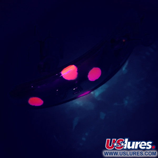 Yakima Bait FlatFish F4 UV (świeci w ultrafiolecie), srebrny/czerwony, 1,7 g wobler #6360