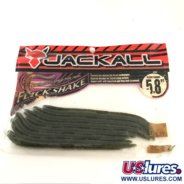  Jackall Flick Shake Worm, guma, 7 szt., Zielony Dyniowy Pieprz,  g  #6679