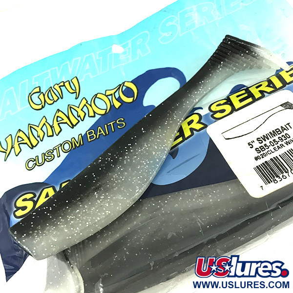 Gary Yamamoto Yamamoto Saltwater series, guma, 3 szt., Czarny z hologramowym brzuchem,  g  #6830