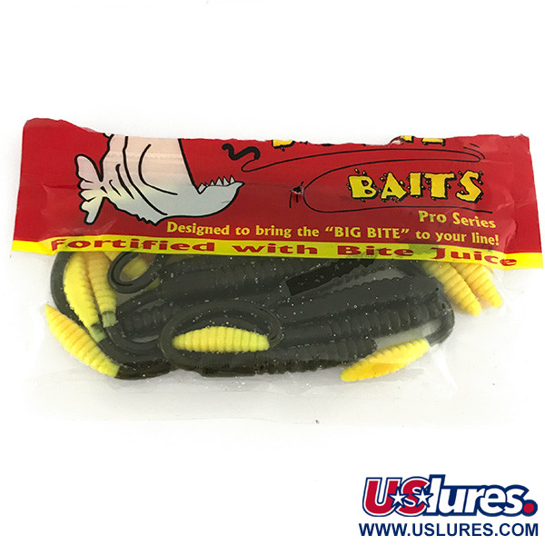  Big Bite Baits Jeff Kriet - Squirrel Tail Worm, guma, 10 szt., Zielony ogon Chartreuseu dyni,  g  #7093