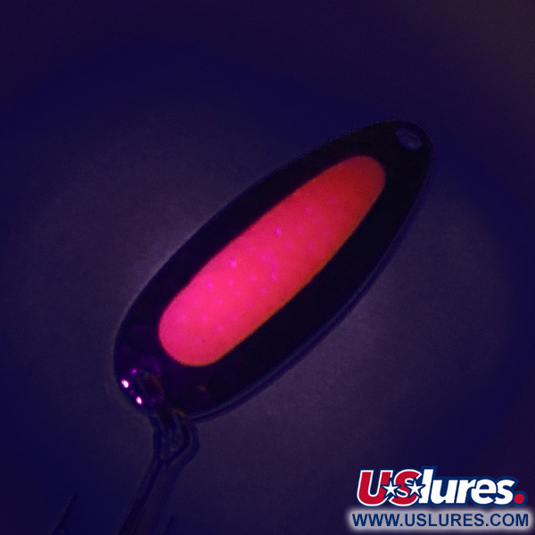  Blue Fox Pixee UV (świeci w ultrafiolecie), młotkowany nikiel/różowy, 7 g błystka wahadłowa #7611