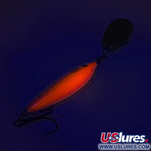  Blue Fox Vibrax Minnow Spin 1 UV (świeci w ultrafiolecie), pomarańczowy/złoty, 4 g wobler #7687