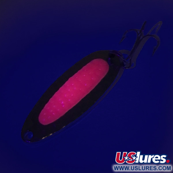  Blue Fox Pixee UV (świeci w ultrafiolecie), młotkowany nikiel/różowy, 7 g błystka wahadłowa #8022