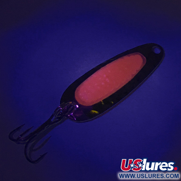 Blue Fox Pixee UV (świeci w ultrafiolecie), młotkowany nikiel/różowy, 4,5 g błystka wahadłowa #8023
