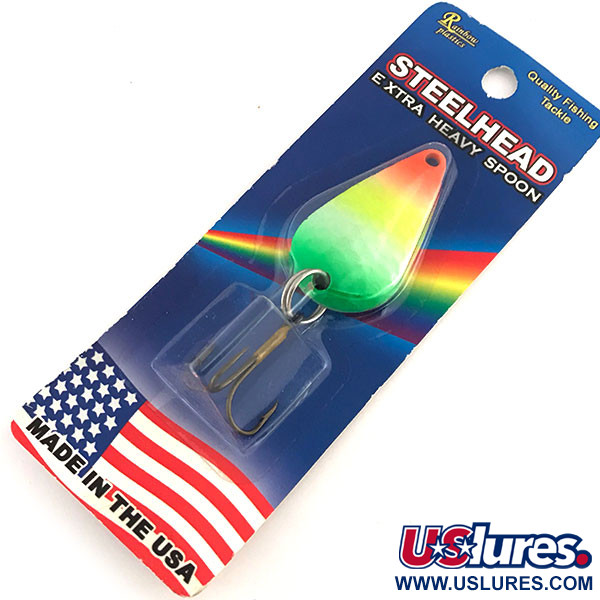 Rainbow Plastics Steelhead UV (świeci w ultrafiolecie), tęcza, 14 g błystka wahadłowa #8781