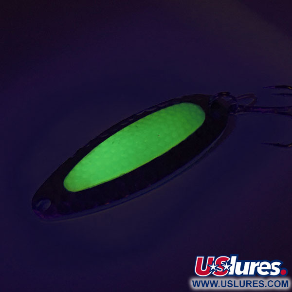  Nebco Pixee UV (świeci w ultrafiolecie), nikiel/zielony, 14 g błystka wahadłowa #9050