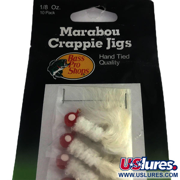  Bass Pro Shops Marabou Crappie Jig, biały/czerwony, 4 g  #9515