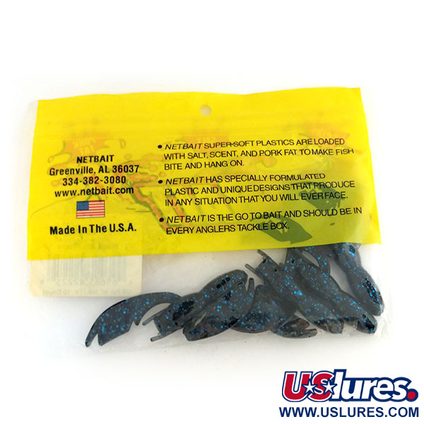 NetBait Tiny Paca Craw, guma, 4 szt., Czarny niebieski płatek,  g  #9655